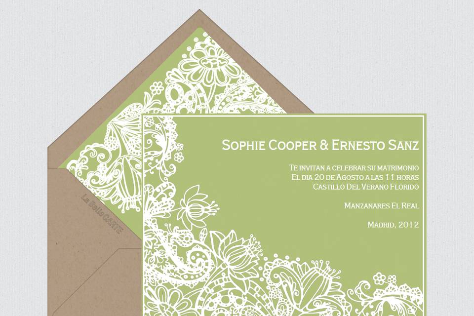 Invitación de boda flores