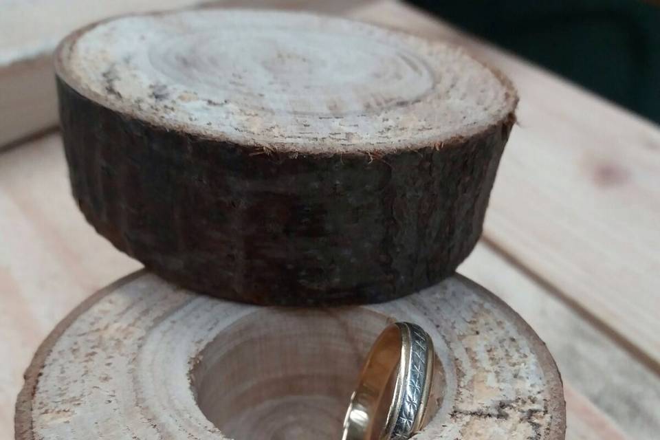 Caja anillos madera