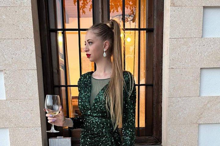 Vestido largo de lentejuelas