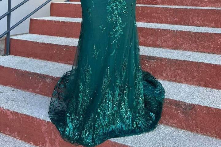 Vestido largo con pedrería