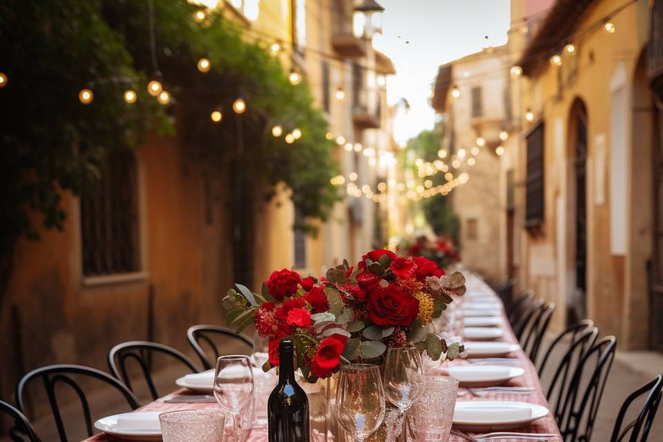 Cena italiana de verano