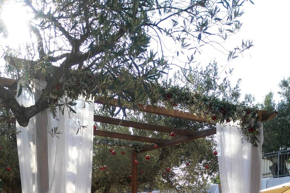 Pérgola para la ceremonia