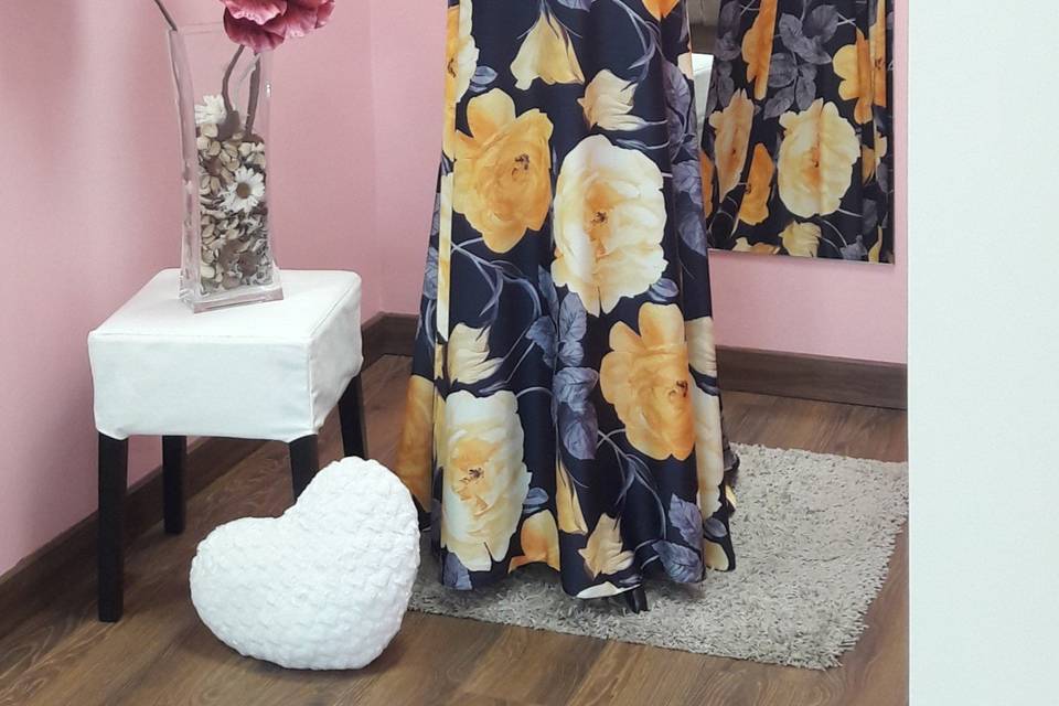 Vestido falda estampada