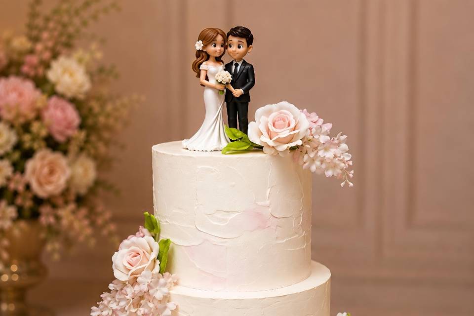 Tarta boda romántica