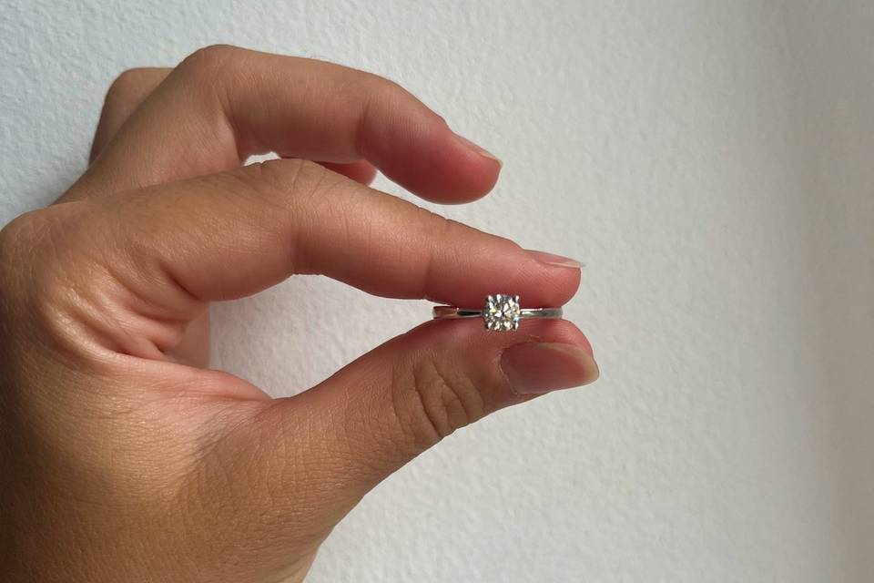 Plata 925 y Brillante Creado