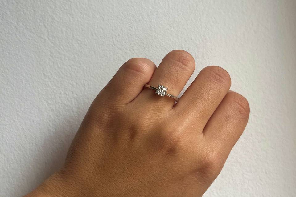 Plata 925 y Brillante Creado
