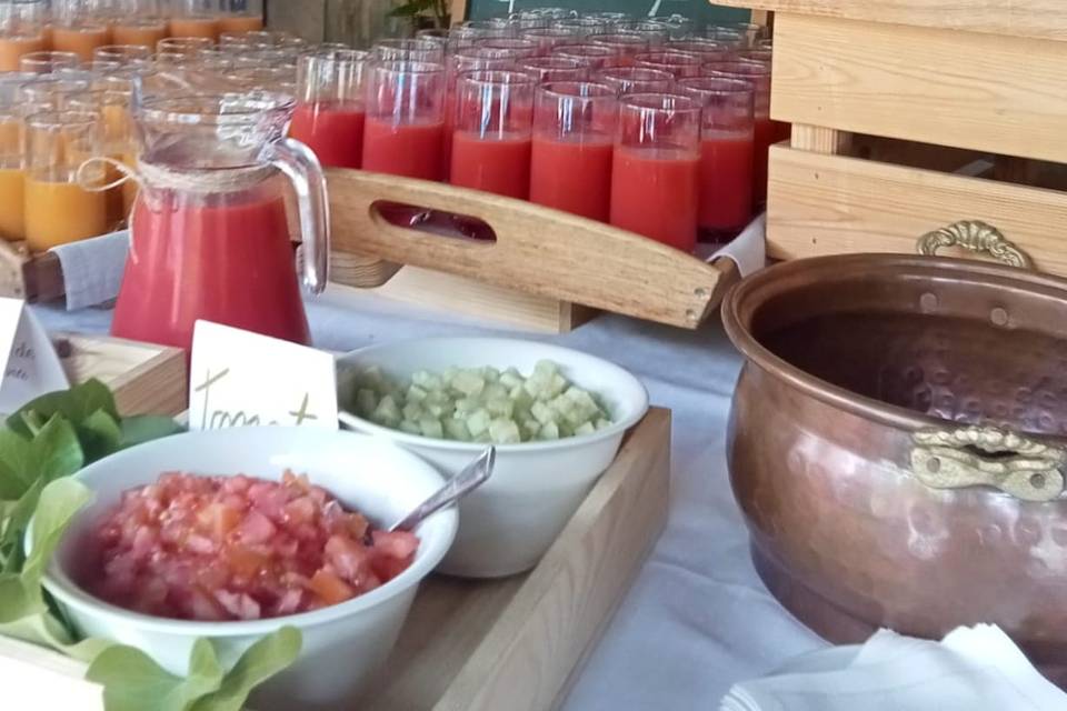 Corner de gazpacho frutas