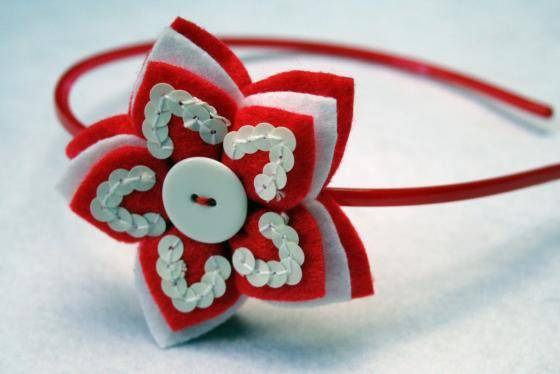 Diadema flor fieltro