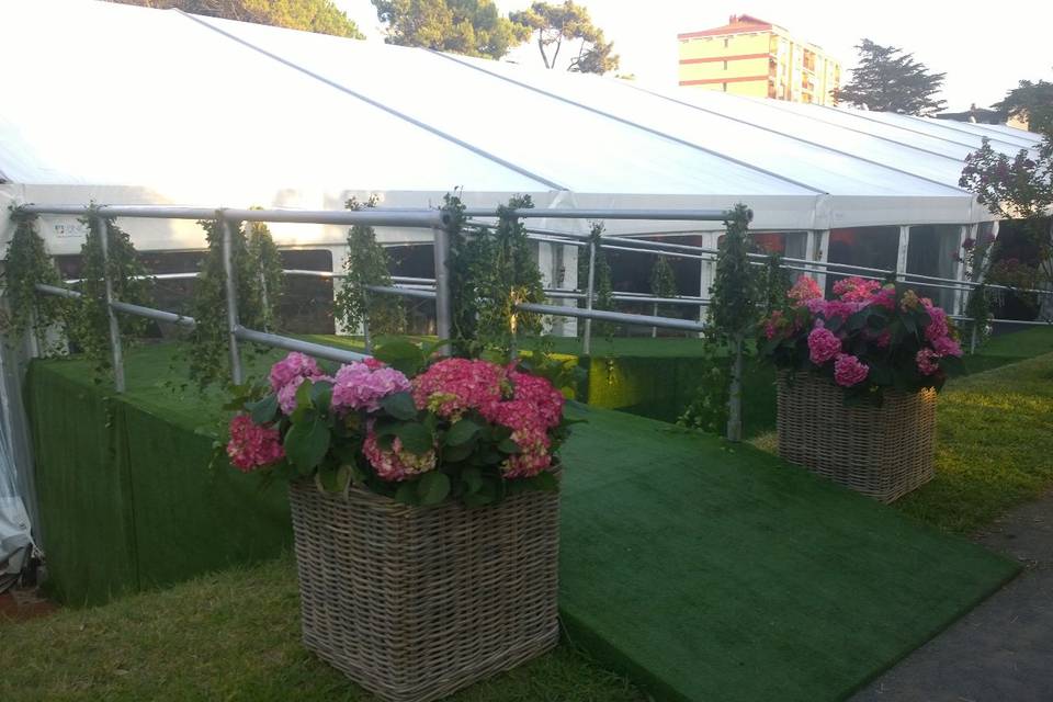 Entrada a carpa para boda