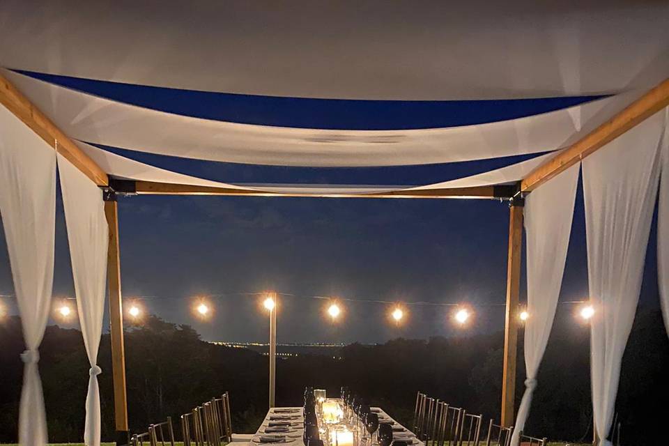 Pérgola banquete cena