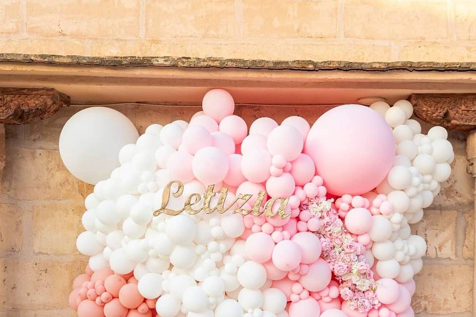 Photocall de flores y globos