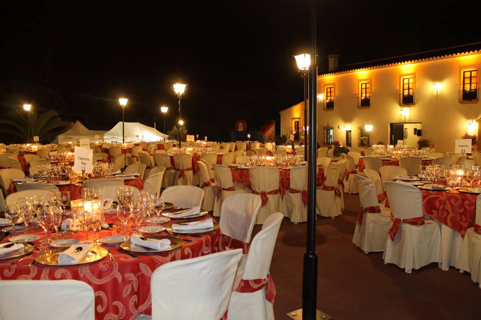 Celebración nocturna exterior