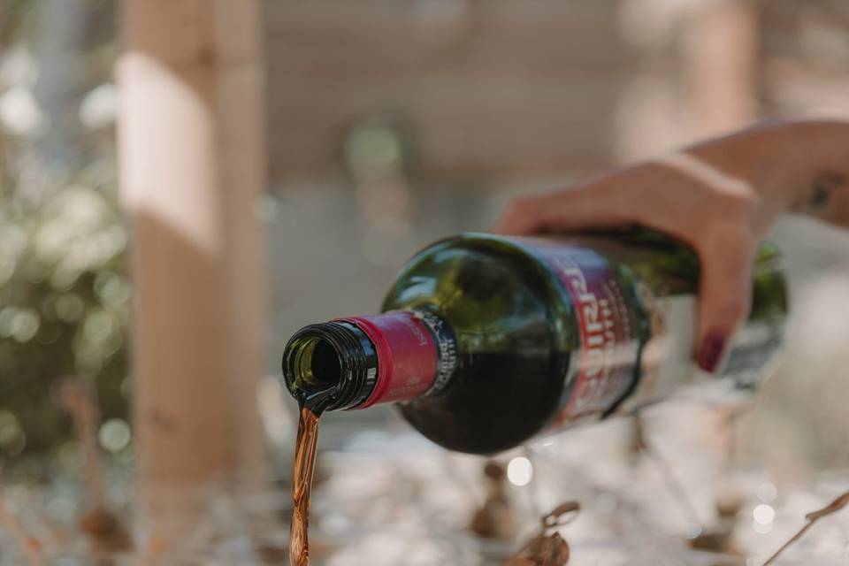 Detalle de copas de vermut
