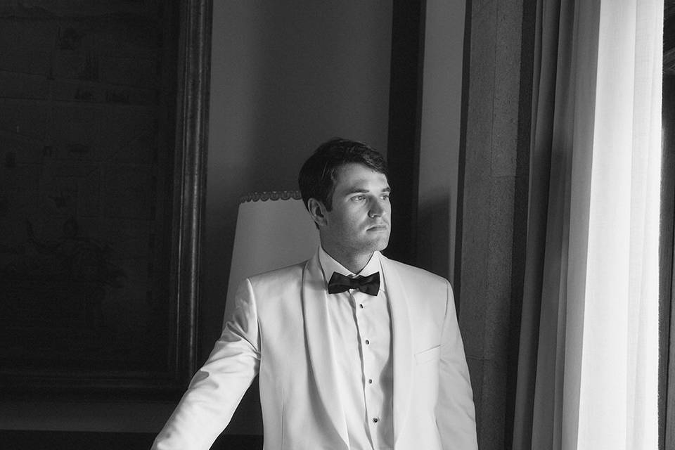 Groom getting ready