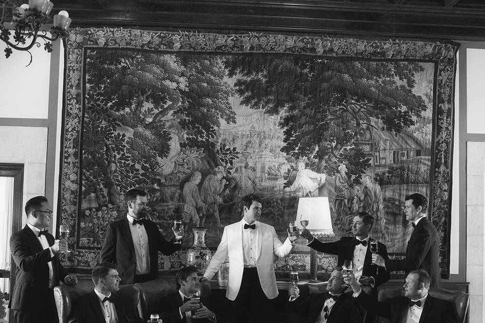 Groom getting ready