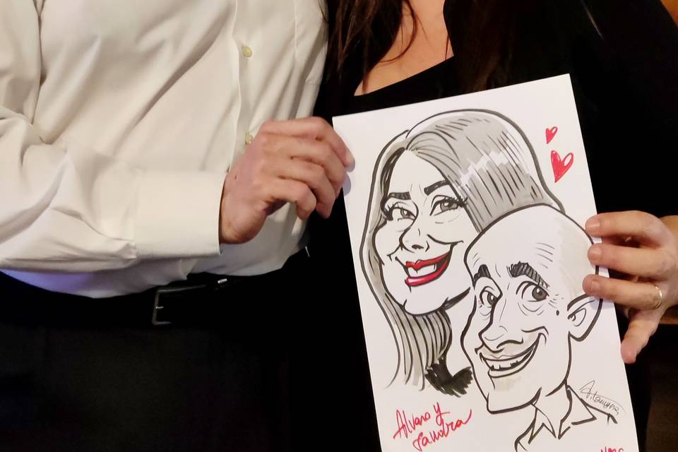 Caricatura de pareja