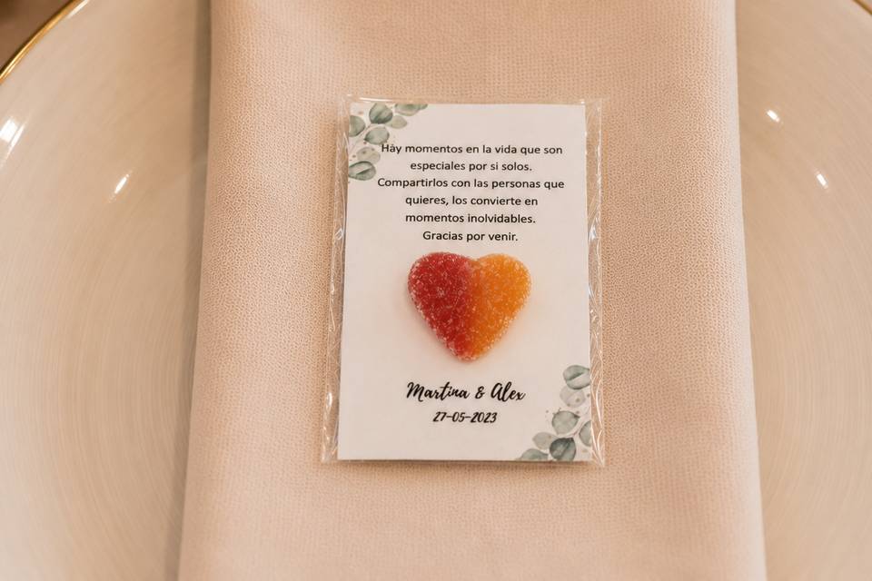Tarjetas agradecimiento corazó