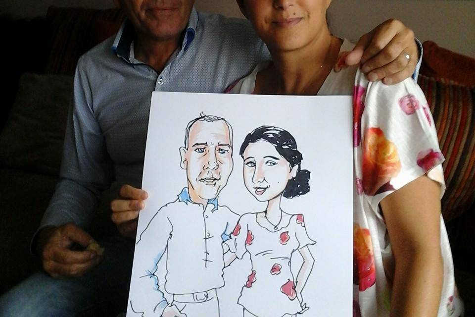 Muy guapos en su caricatura