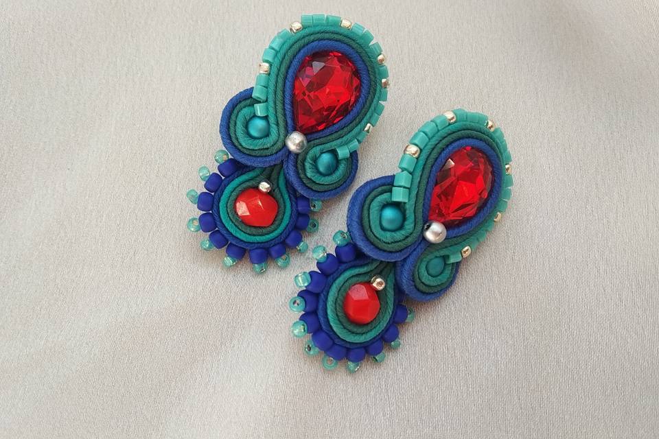 Pendientes soutache azul