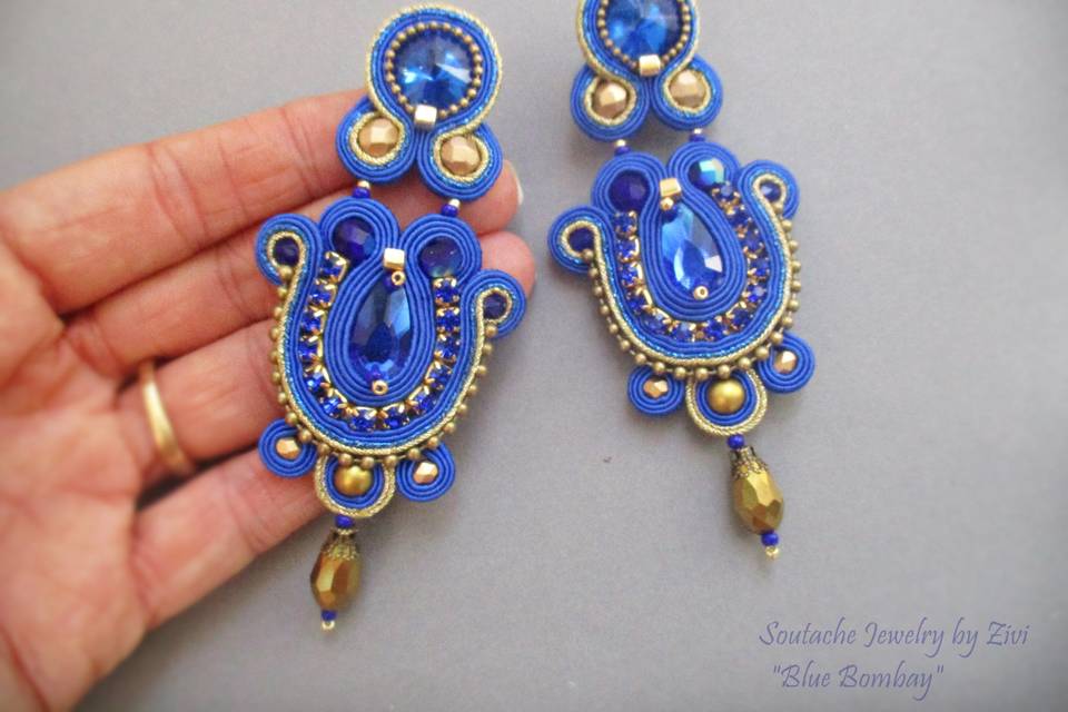 Pendientes soutache azul