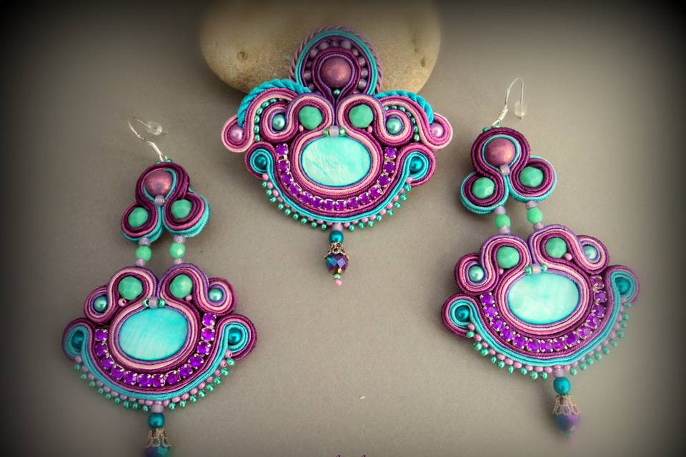 Conjunto broche pendientes