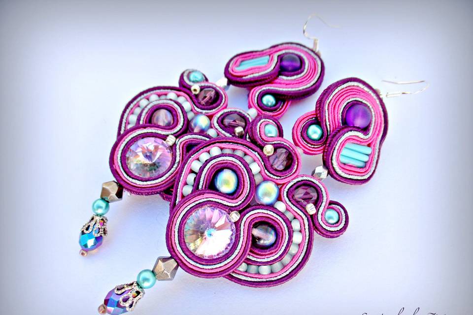 Pendientes soutache morados