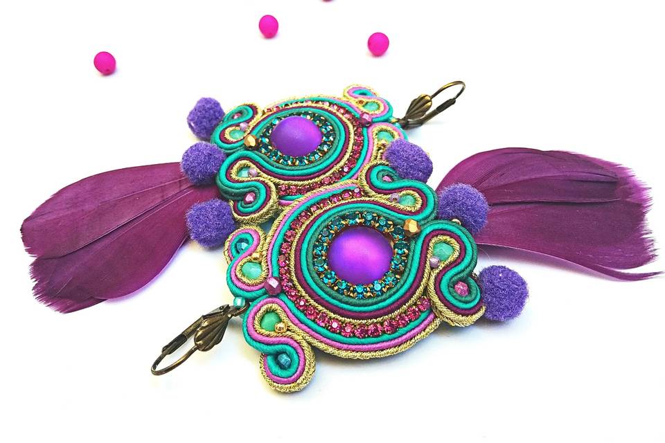 Pendientes boho de plumas