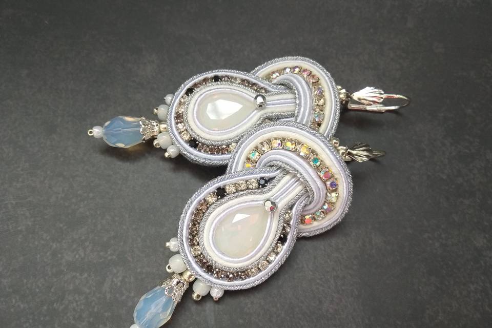 Pendientes novia soutache