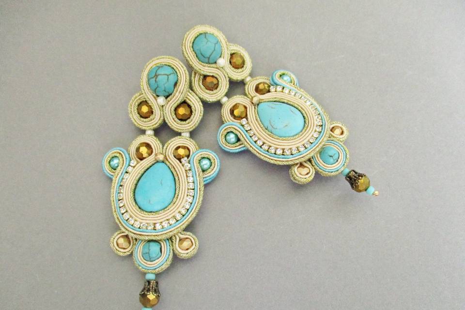 Pendientes soutache turquesa