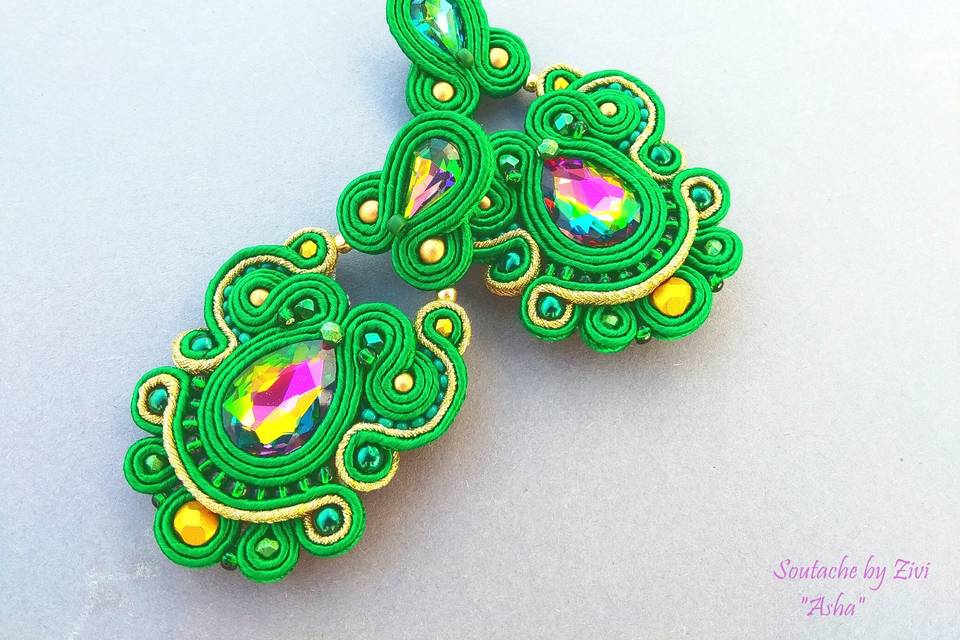 Pendientes Largos verdes