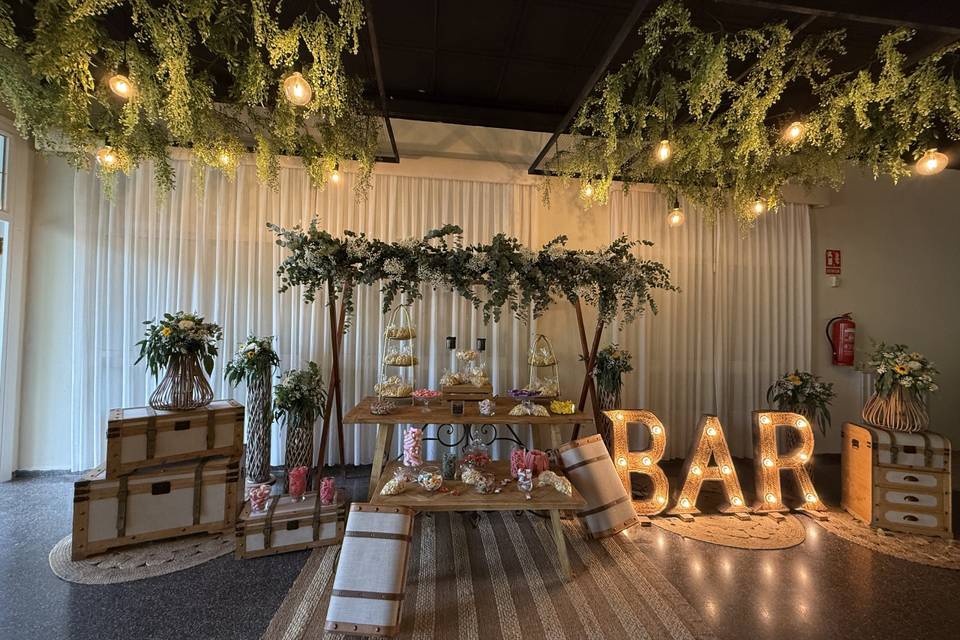 Candy bar con decoración