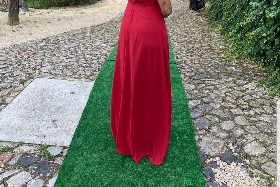 Vestido con espalda flores