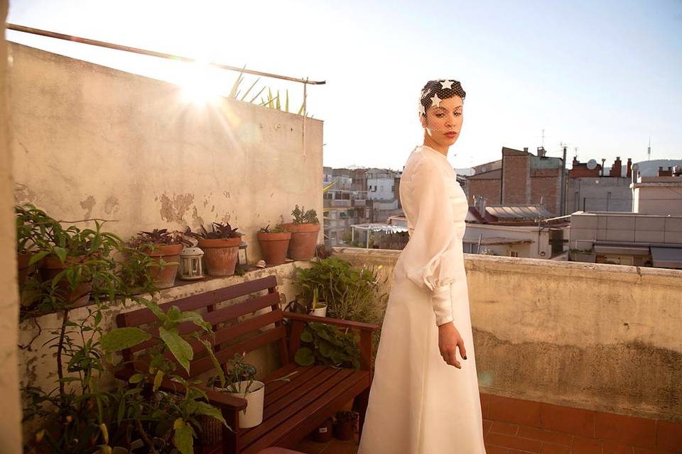 Retrato novia en terraza