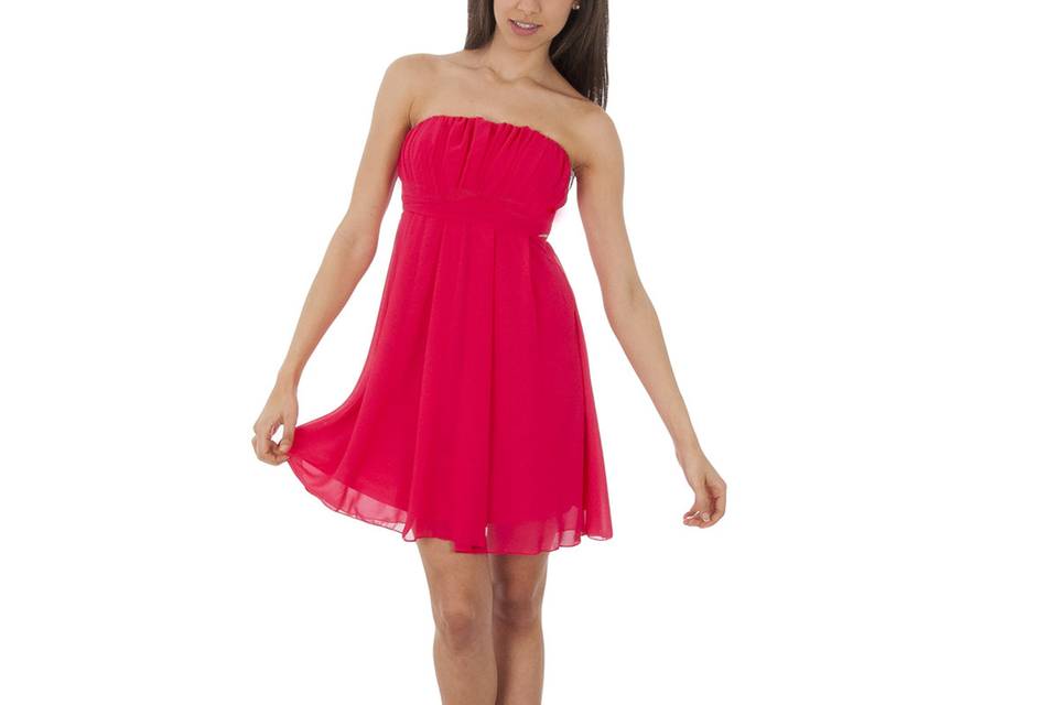 Vestido corto fucsia