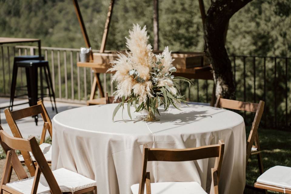 Decoración mesa banquete