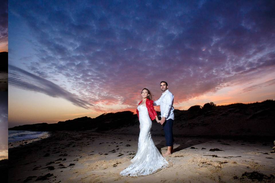 Novios en postboda