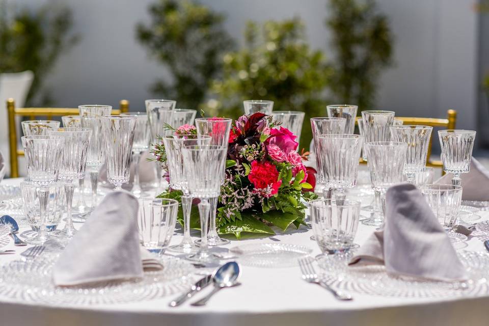 Celebración de banquete en el jardín