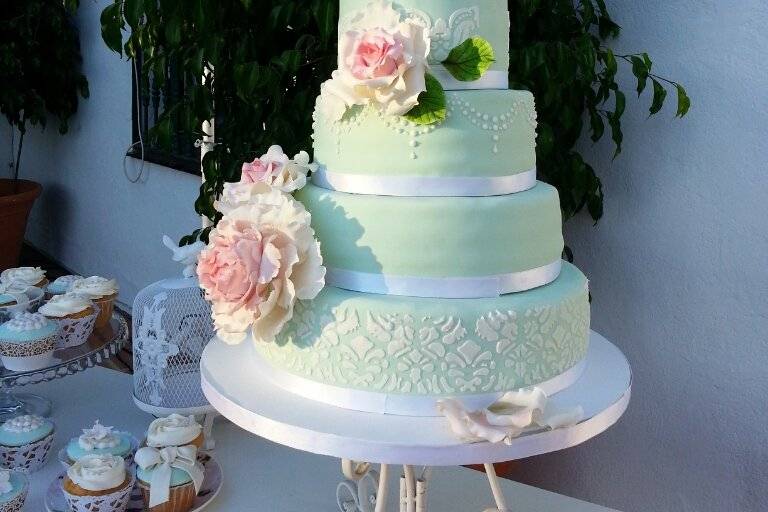 Pastel de boda vintage