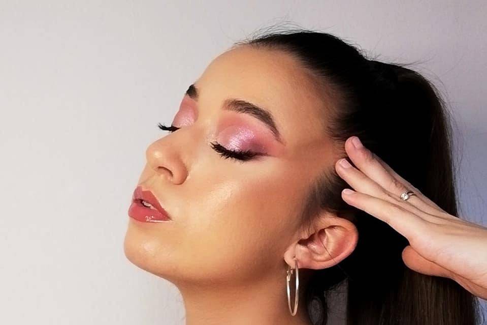 Maquillaje en tonos rosas