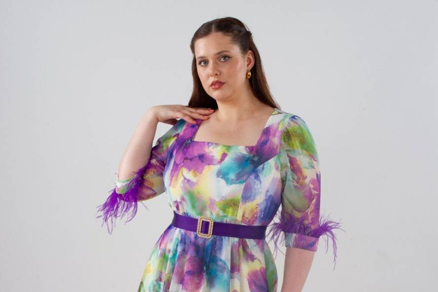 Vestido largo estampado curvy