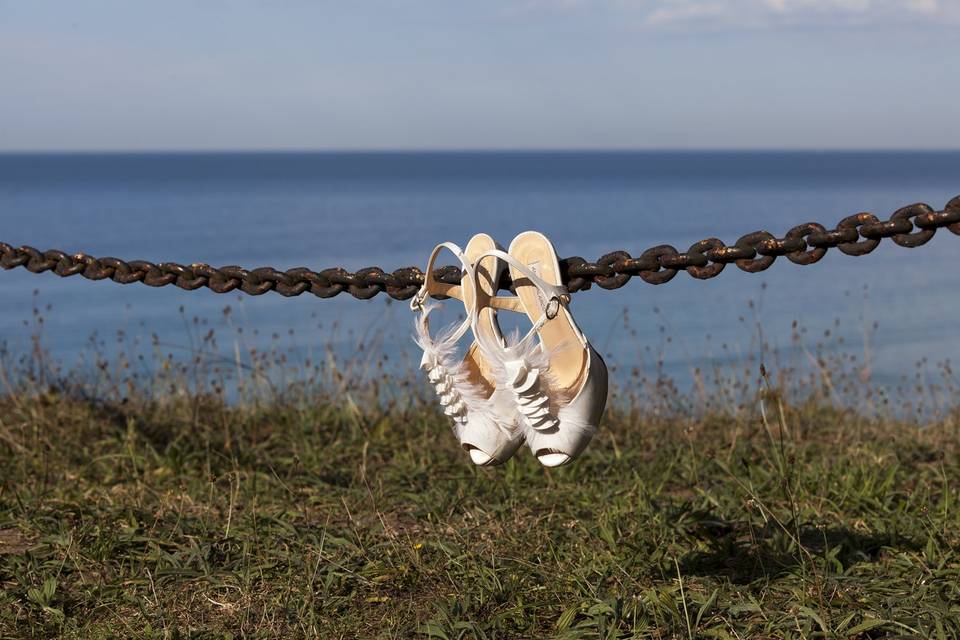 Postboda, zapatos a la mar