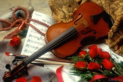 Violin y partitura de voz