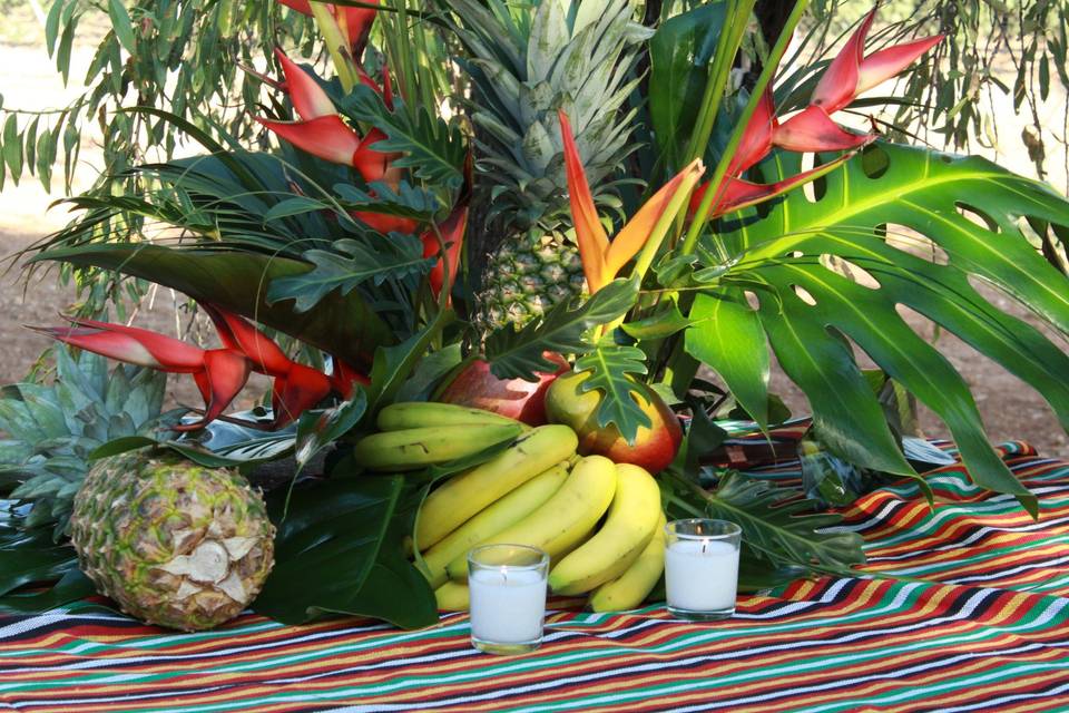 Bodegón de boda tropical