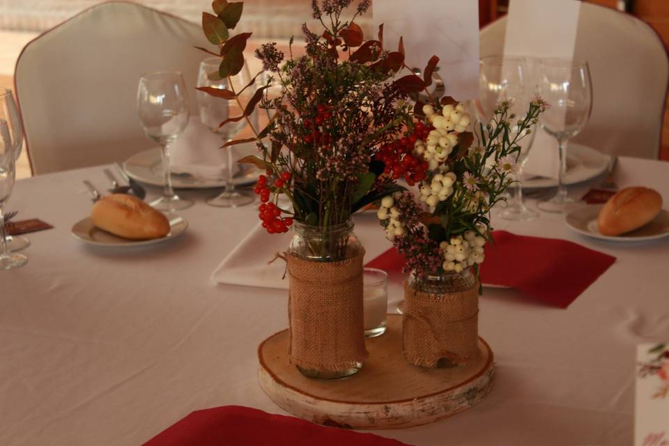 Mesa de boda estilo vintage