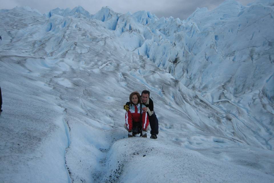 Glaciares con crampones