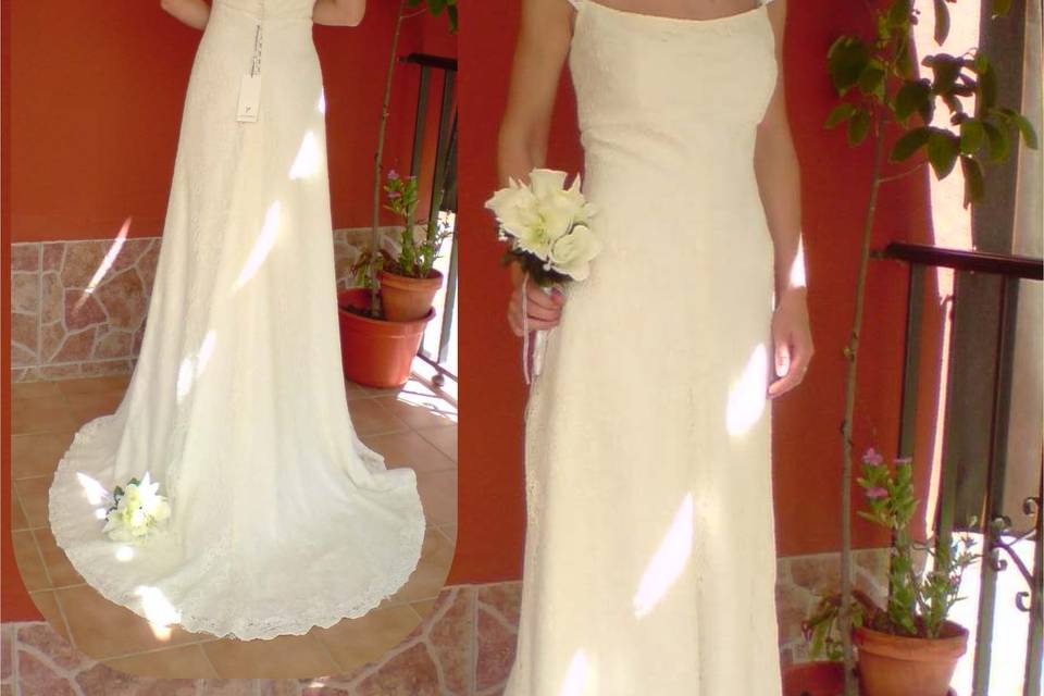 Vestido de novia seda natural