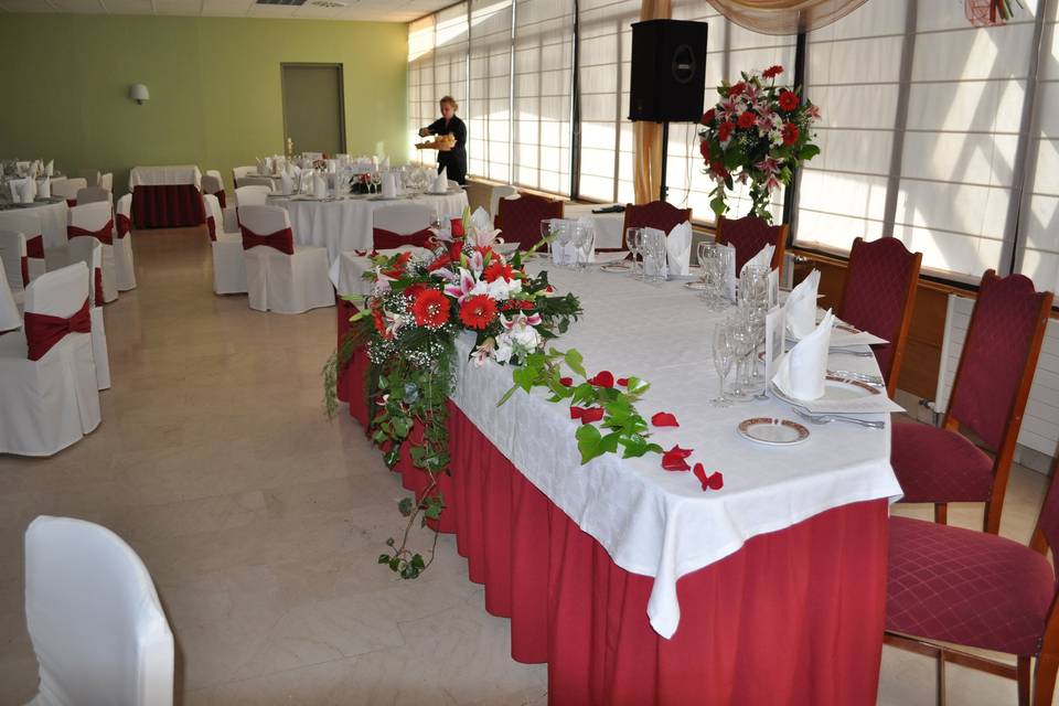 Vista de la sala para el banquete