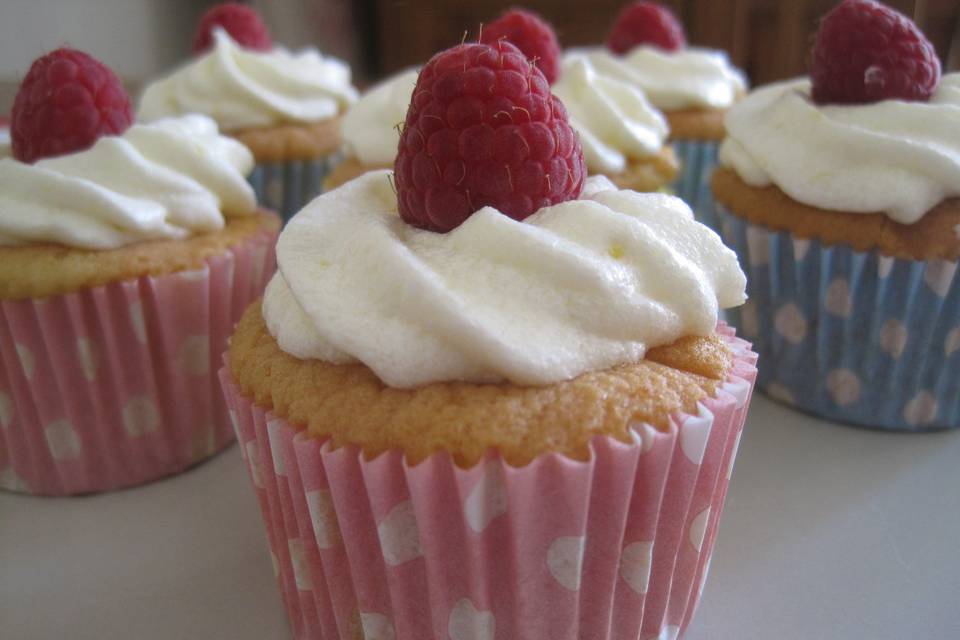 Cupcakes de frambuesa y limón