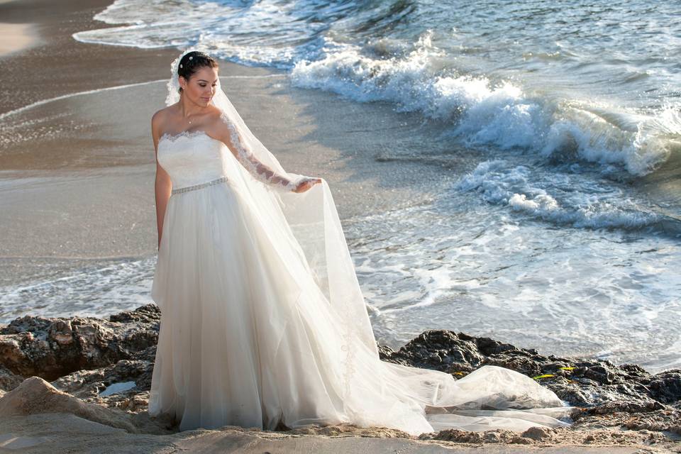 Novia en la playa