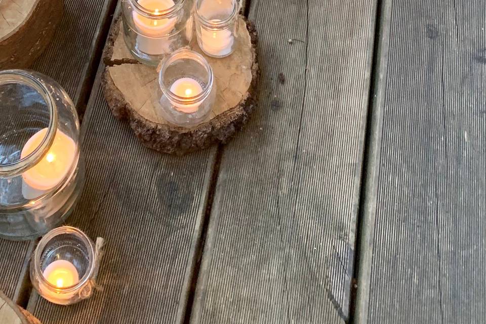 Velas y madera